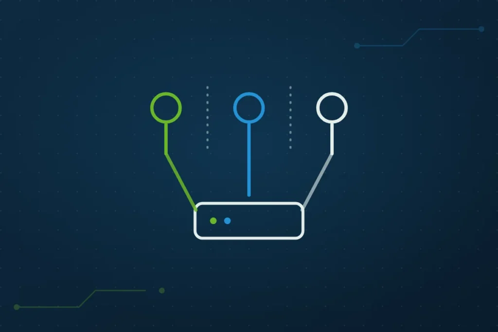 Sicheres Heimnetzwerk mit Router und vernetzten Geräten