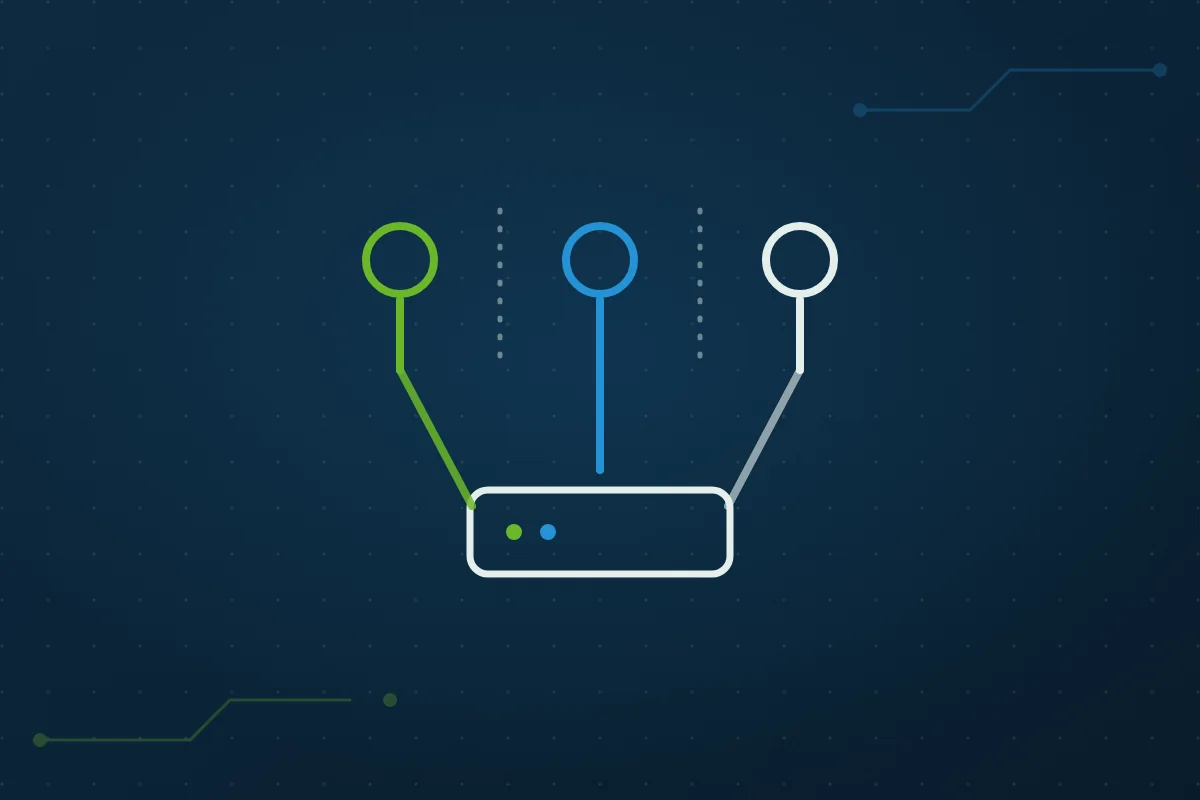 Sicheres Heimnetzwerk mit Router und vernetzten Geräten